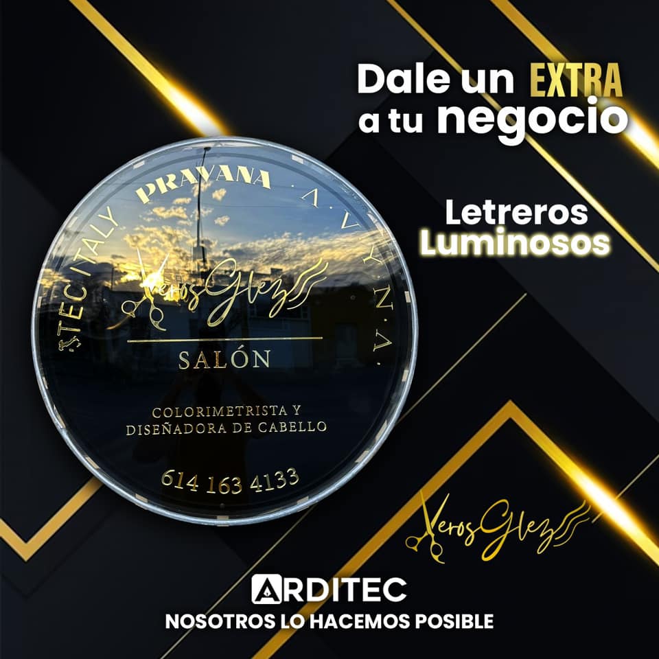 Letrero luminoso circular personalizado para negocio
